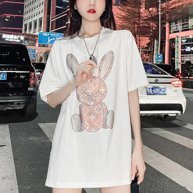 Embroidery - Camiseta informal de verano para mujer: