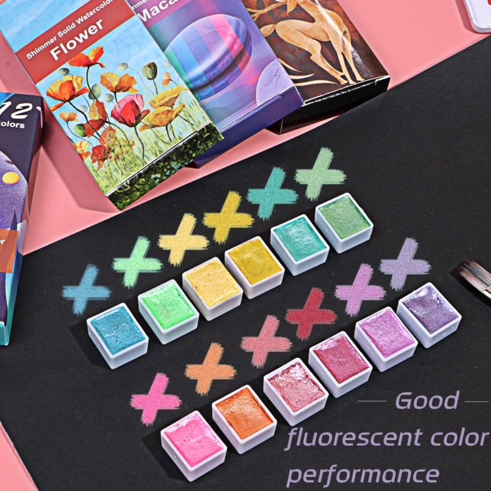 Watercolor Paint Set Solid Pigment - Juego de pintura de acuarela sólida