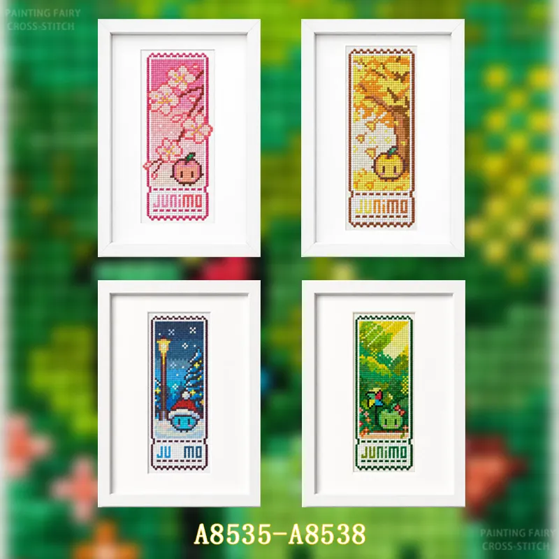 Cross Stitch Stamped Kits Beginners - [Serie Cuatro Estaciones] Kit de Punto