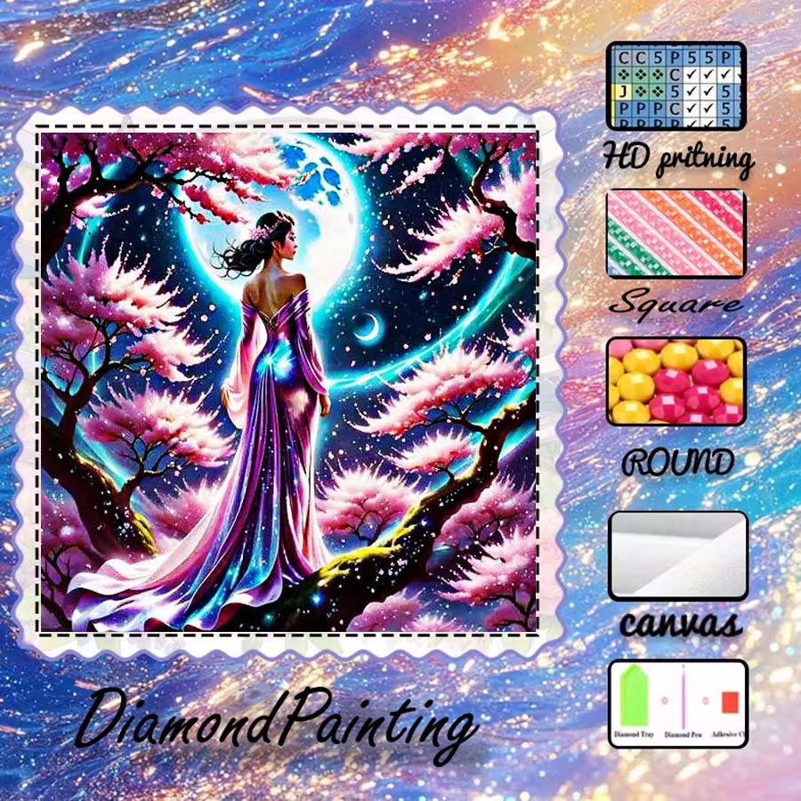 5D Diamond Painting Kit Full Drill - 1 pieza de tela flocada 5D
