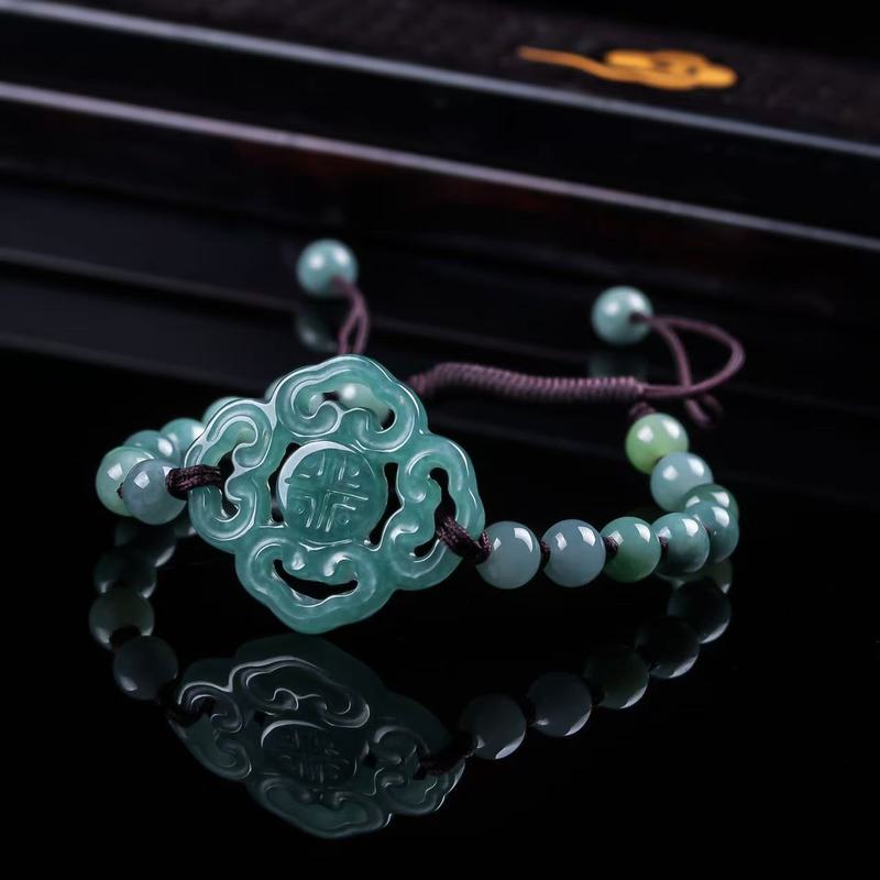 Beading - Pulsera de Jadeíta Natural Grado A,