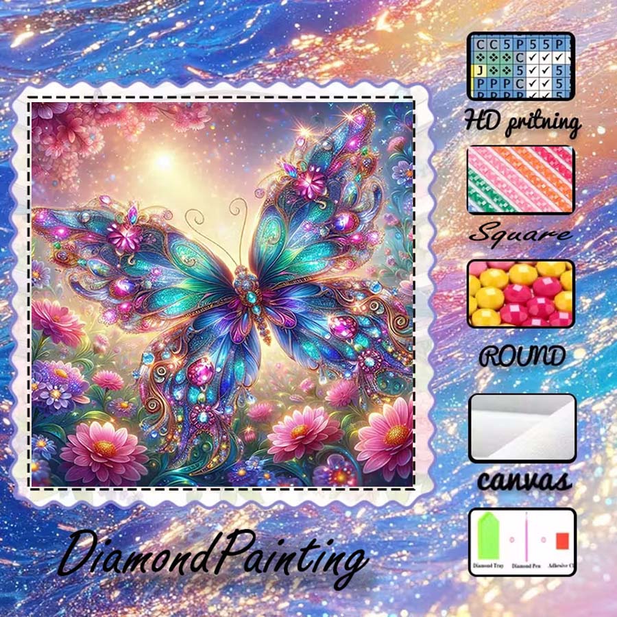 5D Diamond Painting Kit Full Drill - 1 pieza de tela flocada 5D