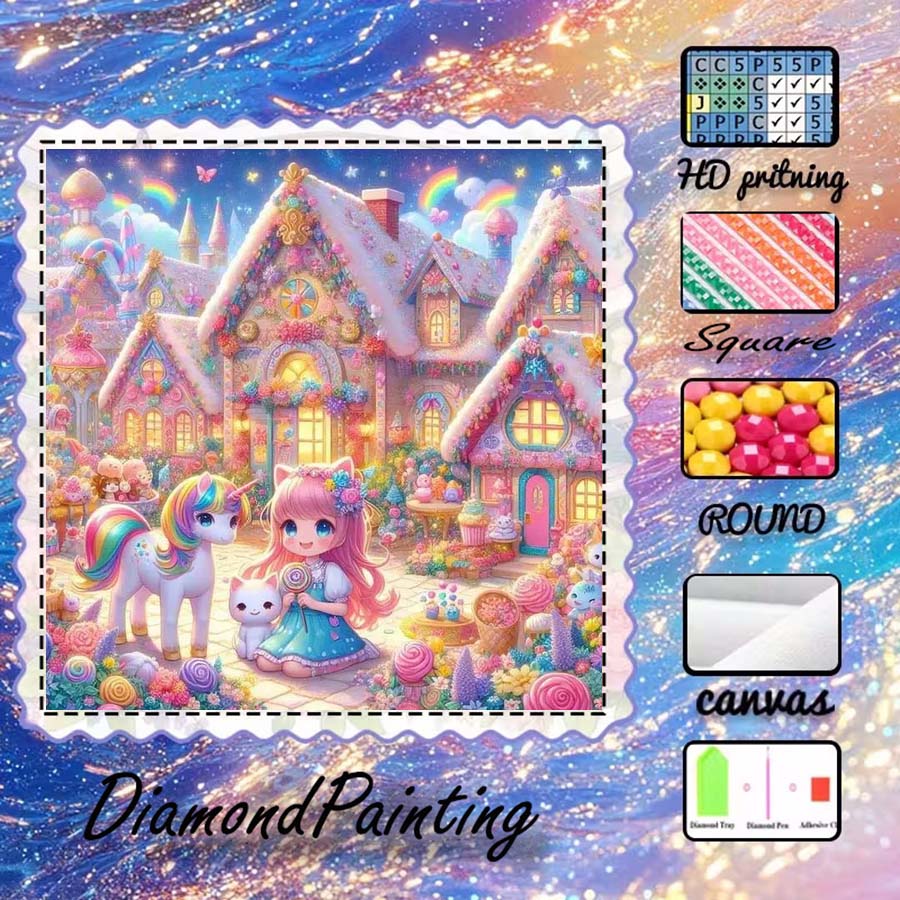 5D Diamond Painting Kit Full Drill - 1 pieza de tela flocada 5D