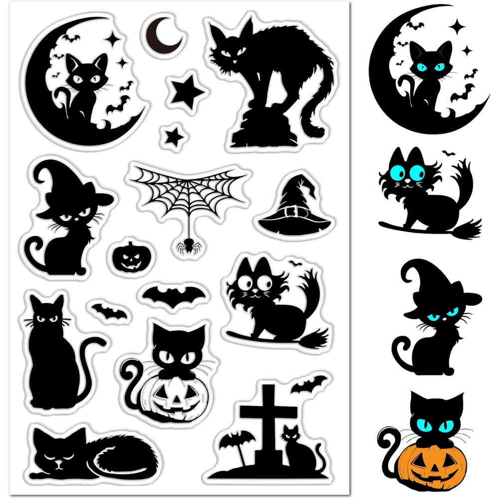 Clear Silicone Stamps For Card Making - Sellos de goma transparentes de gatos