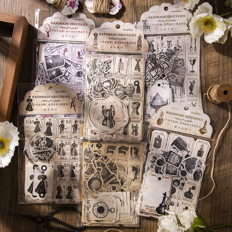 Pegatinas Vintage de 60 piezas - Vintage Junk Journal Scrapbooking Paper reseña y precio