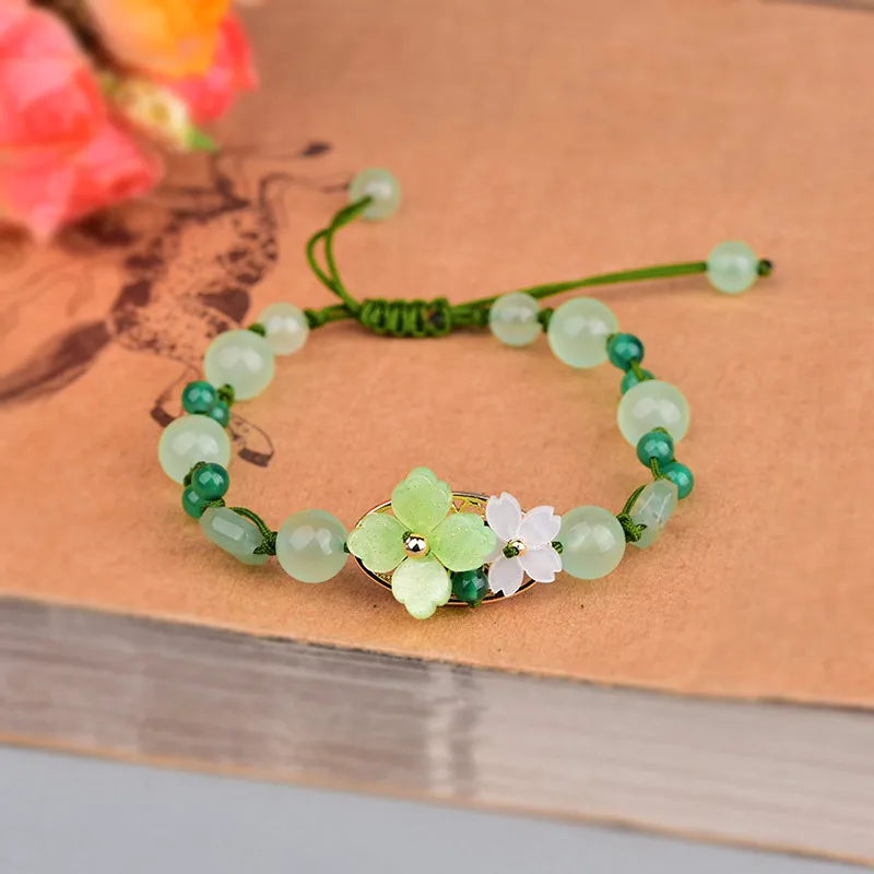 Pulsera de flor de Jade verde  - Beading reseña y precio