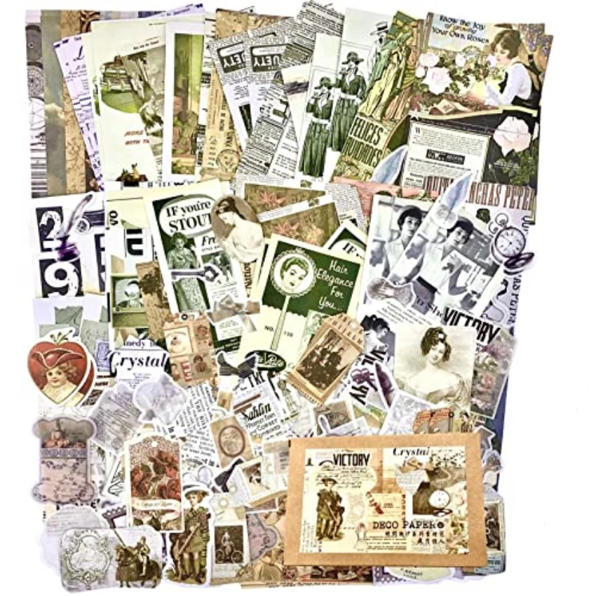Pegatinas Vintage para Diario  - Vintage Junk Journal Scrapbooking Paper reseña y precio