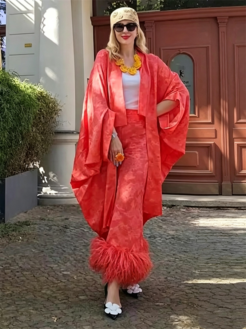 Kimono de Satén con Estampado  - Embroidery reseña y precio