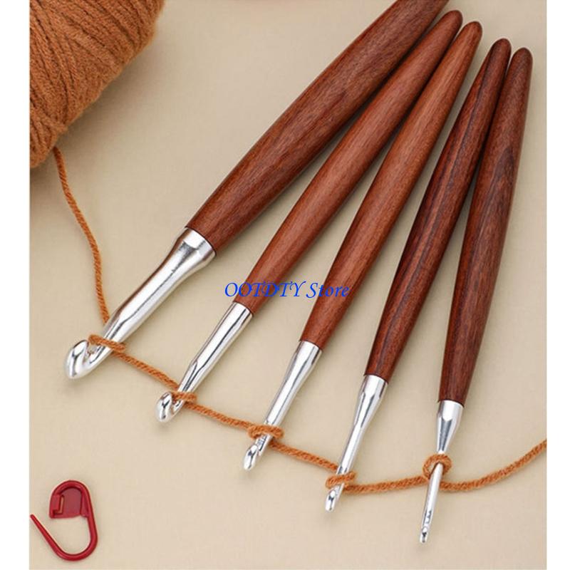 367A 8 Uds madera ergonómico a - Wooden Crochet Hooks Ergonomic Handle reseña y precio