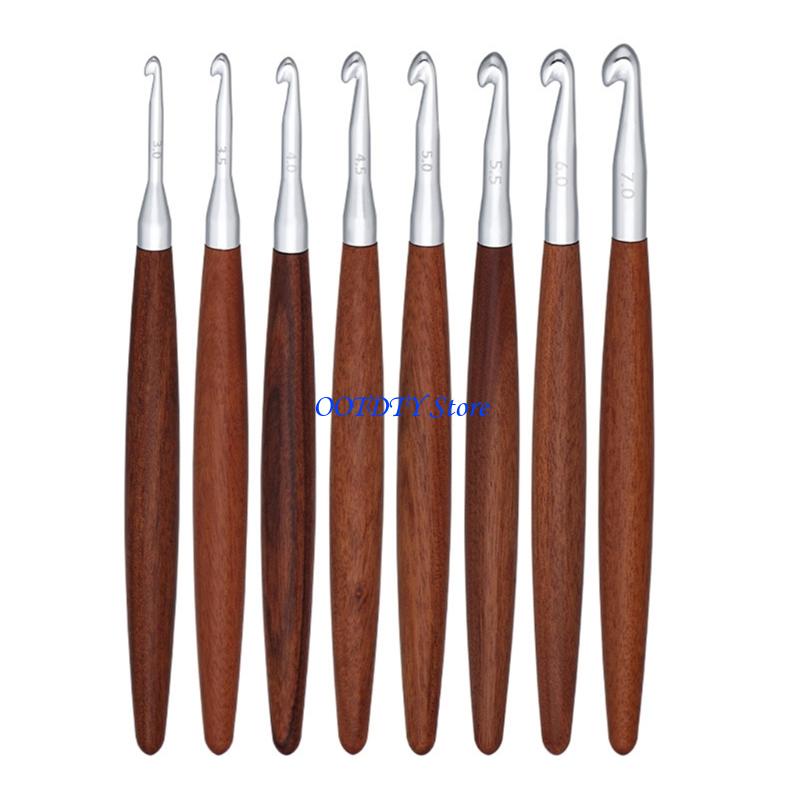 367A 8 Uds madera ergonómico a - Wooden Crochet Hooks Ergonomic Handle reseña y precio