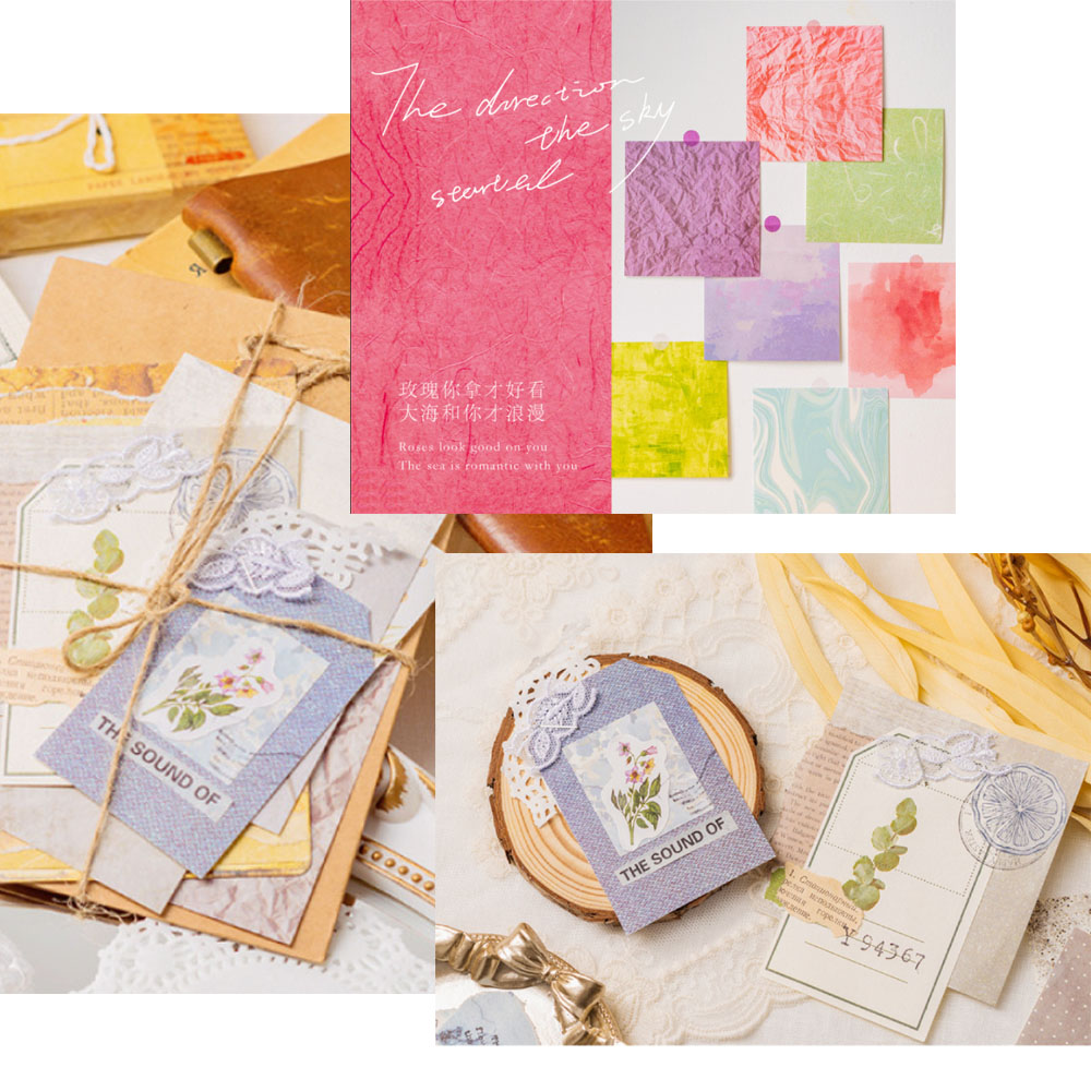 100 Uds. Fondo de textura colo - Vintage Junk Journal Scrapbooking Paper reseña y precio