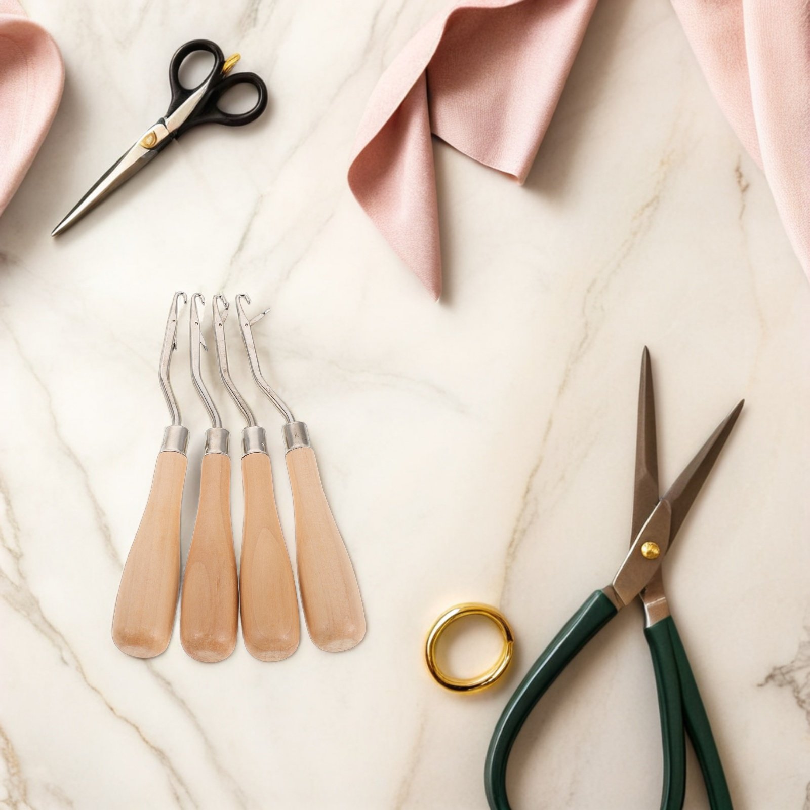 4 ganchos de crochet con mango - Wooden Crochet Hooks Ergonomic Handle reseña y precio