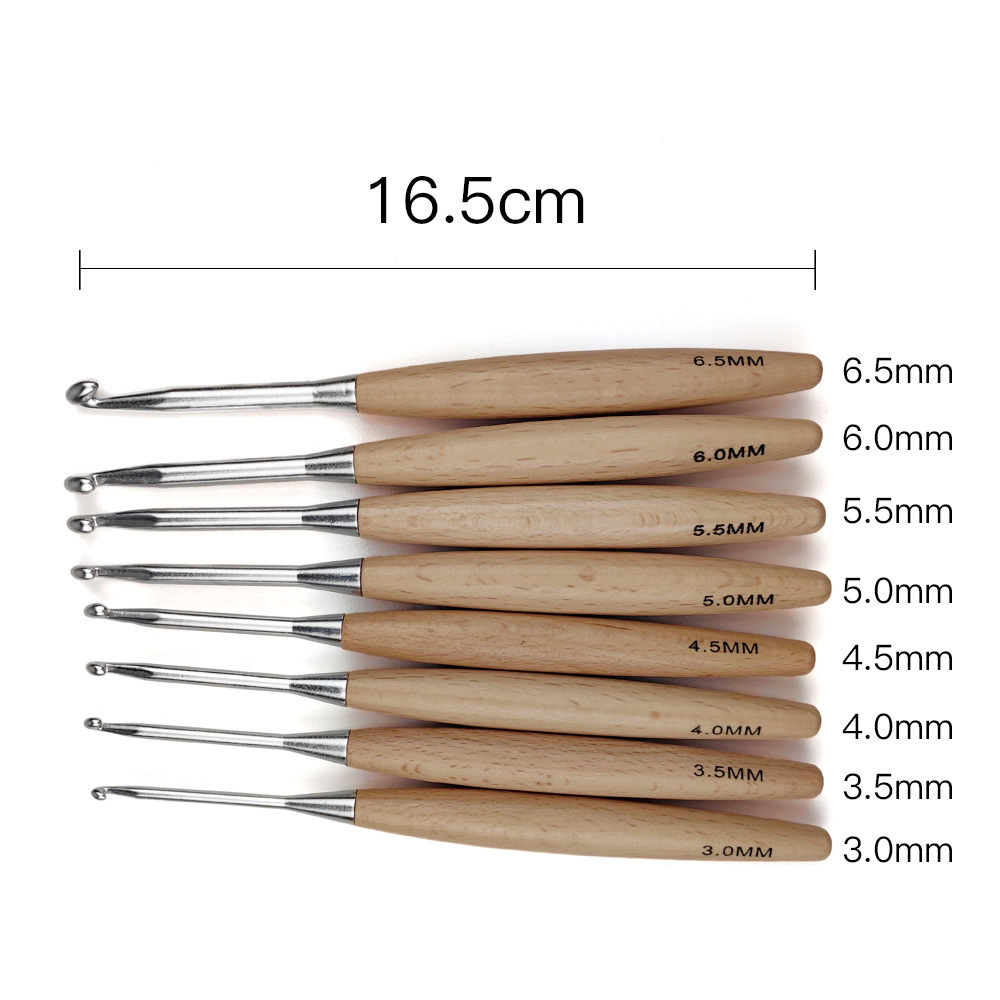 8 Uds. Ganchos de ganchillo de - Wooden Crochet Hooks Ergonomic Handle reseña y precio