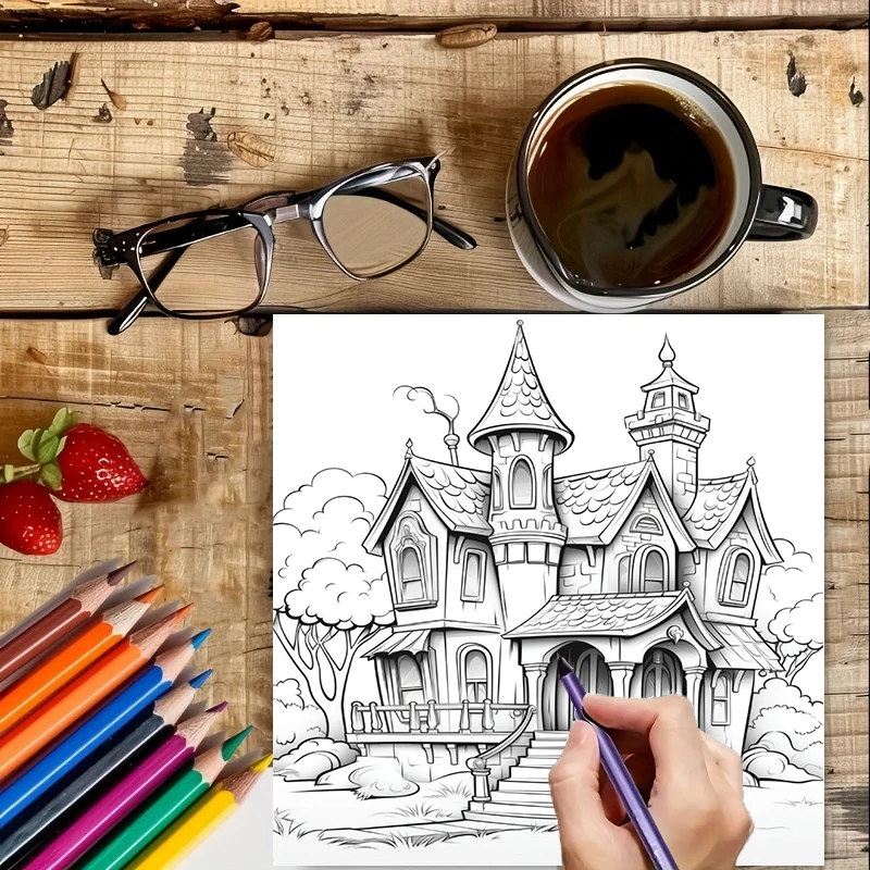 Libro de Colorear de Casas Enc - Painting Supplies reseña y precio