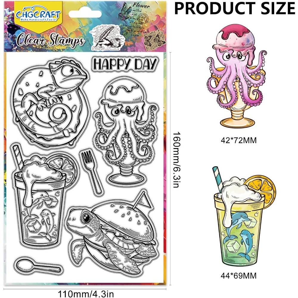 Sellos transparentes de animal - Clear Silicone Stamps For Card Making reseña y precio