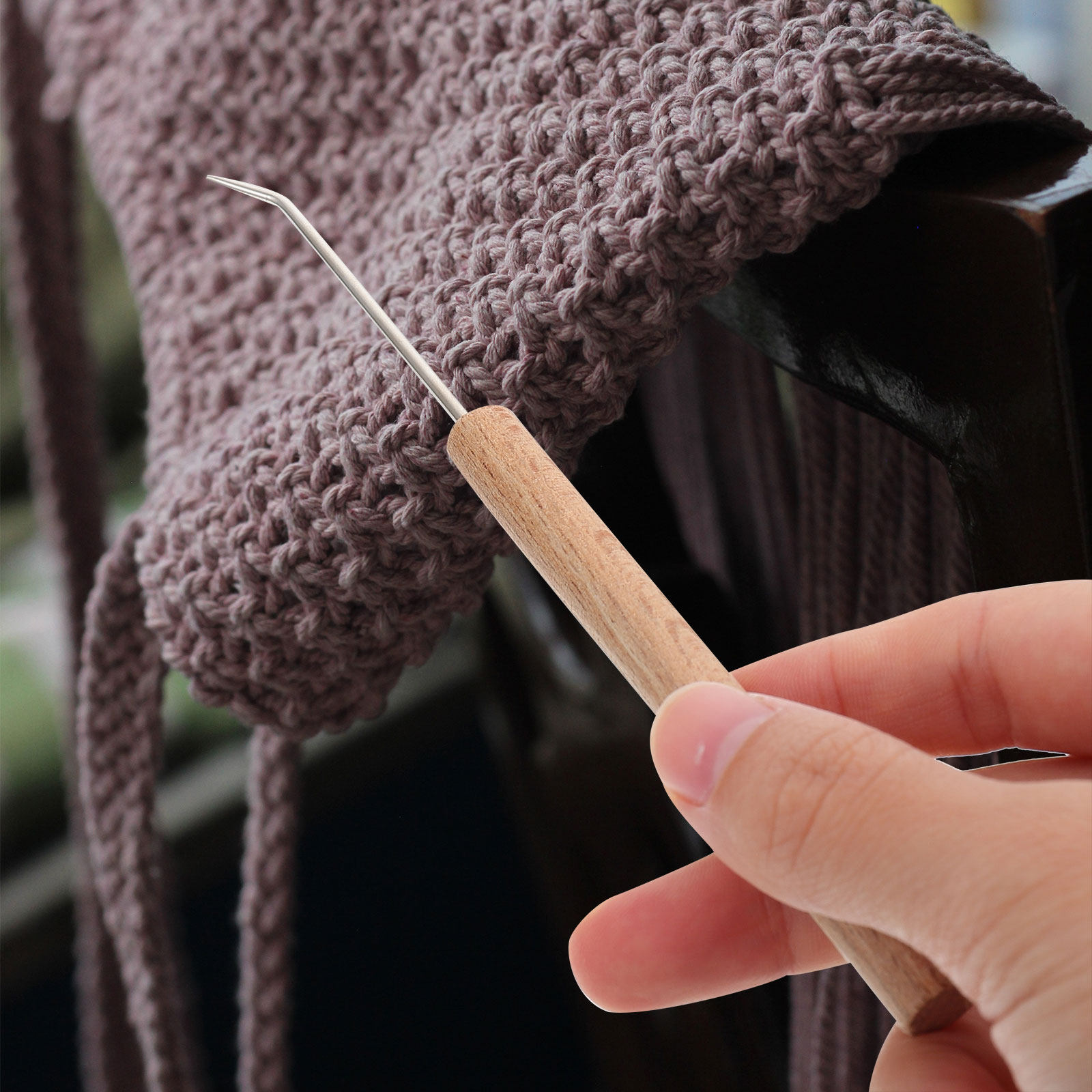 1 unidad de exquisitos ganchos - Wooden Crochet Hooks Ergonomic Handle reseña y precio