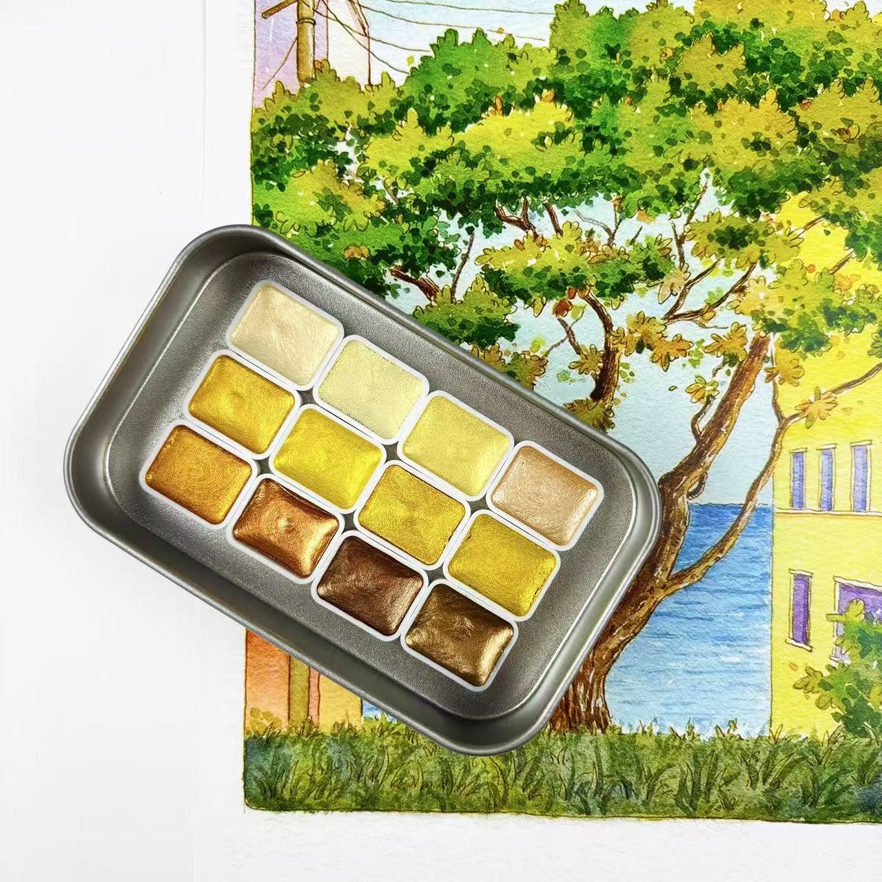 Un juego completo de pigmentos - Watercolor Paint Set Solid Pigment reseña y precio